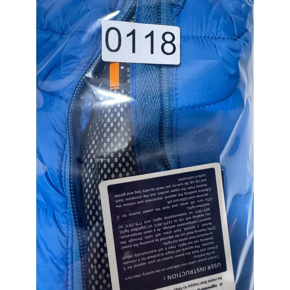 NWT Venustas 2038 Puffer Vest Womens M Blue Nylon Lined Full Zip Holder Pocket - Picture 13 of 13